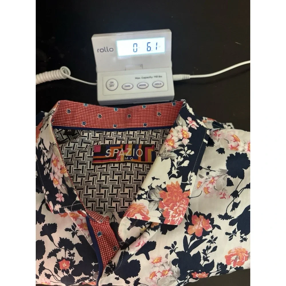 Spazio‎ Uomo Mens XL Loud Floral Club Buttondown Longsleeve Shirt Party Night